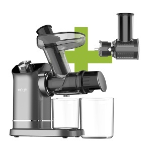 Storcător de Fructe și Legume cu Presare la Rece + Răzătoare Multifuncțională, Fără BPA, 150W, BÖHM HOME BM1533SM