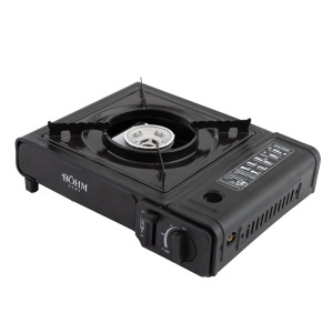 Plita cu un arzator pe gaz Camping BÖHM HOME BG-K-001+L, GPL, 2.3 kW, Racord metalic extern pentru furtun de gaz, 33.5x19.5x9 cm - Img 7
