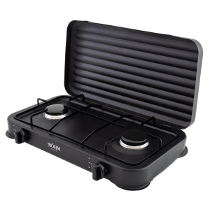 Plita cu doua arzatoare pe gaz si aprindere manuala BÖHM HOME BG-M-002-B 4.4 kW, 55x32x7 cm - Img 4