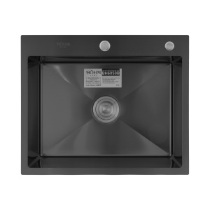 Chiuveta de bucatarie din inox alimentar SUS304 BH6050B BÖHM HOME NANO–BLACK 600X500X215 mm + kit sifon - Img 2