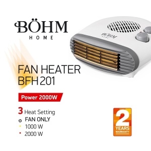 Aeroterma electrică BFH201 BÖHM HOME , 3 trepte de putere 750/1000/2000W, suprafata de incalzire 20-25 m² - Img 2