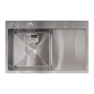 Chiuvetă de bucătărie din inox alimentar SUS304 – BÖHM HOME BH7849LS SATIN 780 × 490 × 215 mm + kit sifon - Img 2