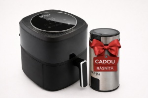 Airfryer cu aer cald BÖHM HOME, Friteuză BDY-AF532R + Râșniță electrică de cafea BÖHM HOME Cadou