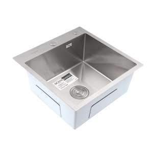 Chiuvetă de bucătărie din inox alimentar SUS304 BH5050S BÖHM HOME Satin 500X500X215 mm + kit sifon