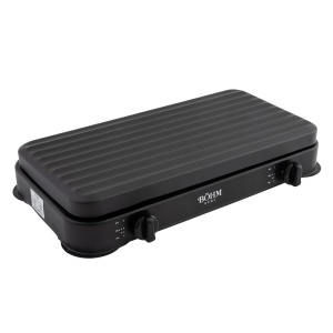 Plita cu doua arzatoare pe gaz si aprindere manuala BÖHM HOME BG-M-002-B 4.4 kW, 55x32x7 cm - Img 2