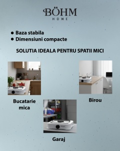 Plită cu un arzător pe gaz BÖHM HOME BG-2811-W alb, 29.5x29x6.5 cm - Img 4