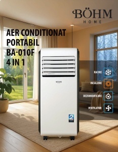 Aer conditionat 4 in 1, Racire, Incalzire, Ventilatie, Dezumidificare BA-010F BÖHM HOME