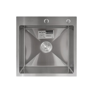 Chiuvetă de bucătărie din inox alimentar SUS304 BH5050S BÖHM HOME Satin 500X500X215 mm + kit sifon - Img 2