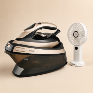 Pachet Statie de Calcat cu Abur BÖHM Home BIG-2401BG 2400W + Ventilator Portabil USB CADOU