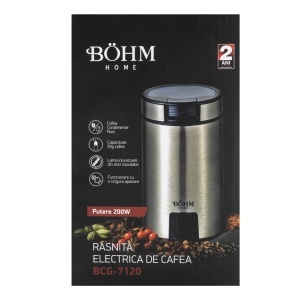 Râșniță electrică de cafea BÖHM HOME BCG-7120 200 W, 1400 rot/min, Cafea, Nuci, Condimente, Seminte - Img 4