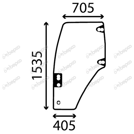 4039-40 LEVO STAKLO NEW HOLLAND TM130