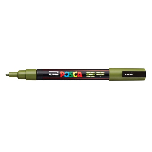 AK UNI marker PC-3M zeleni 7 (khaki green) POSCA /0.9-1.3mm