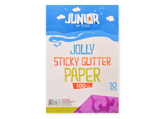 Papir samolepljivi gliter list A4 roze