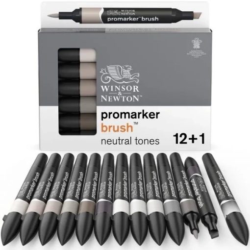 Promarker Brush Neutral Tones set 12+1pcs