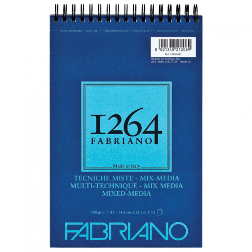 Blok Mixed Media 1264 spirala gore A5 15L 300g (textured)