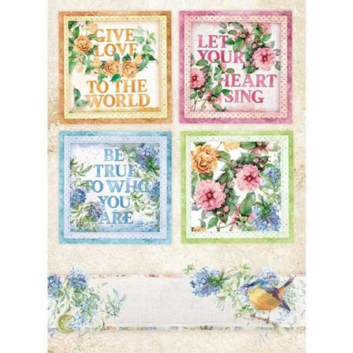DFSA4418 pirincani papir A4 Flowers for you cards