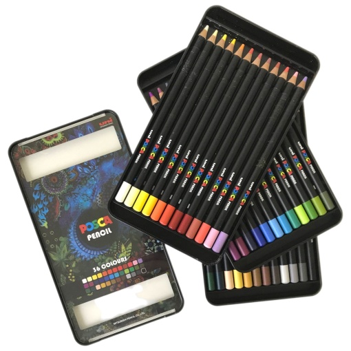 UNI SET drvene bojice POSCA u luksuznoj kutiji 36/1 KPE-200