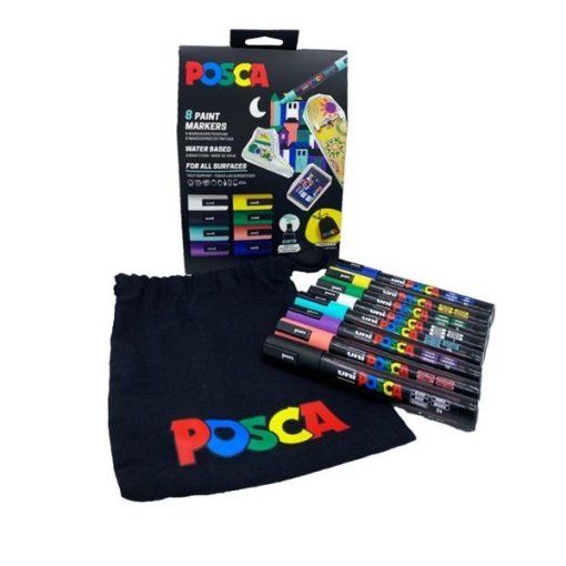 UNI set PC-5M POSCA - 1.8-2.5mm 1/8 + platnena torbica