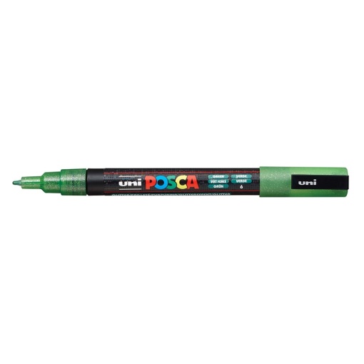AK UNI marker PC-3ML zeleni sa šljokicama POSCA