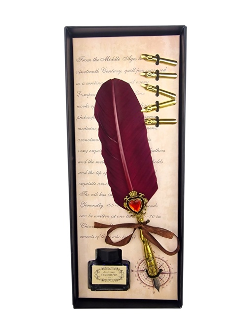 Kaligrafski set sa cirkonom 1013 bordo