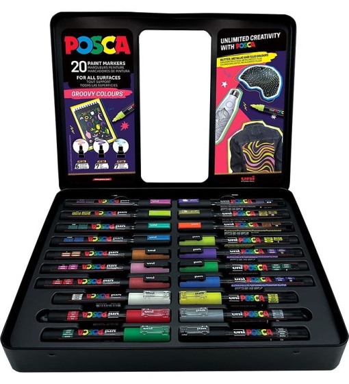 UNI set POSCA u metalnoj kutiji 1/20 GROOVY