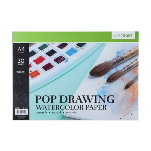 Watercolor A4 blok, 135g 30 lista
