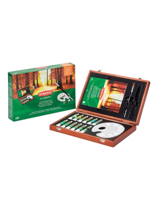 Set u drvenoj kutiji akrilni 12ml, pribor Academy