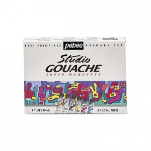 Set Studio gouache fine paint 6x20ml
