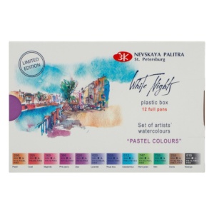 Watercolor White Nights Pastel colors 12col.