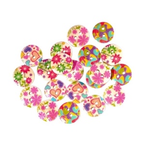 Crafty deco 1,5cm dugmici cvetici 20kom