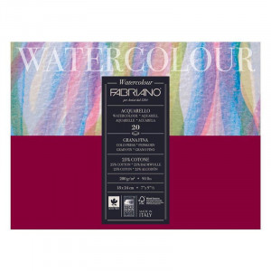 Watercolor B5 200g blok, 18x24 cold pressed side gluide 20l