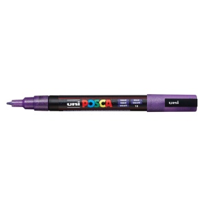 AK UNI marker PC-3ML ljubičasti sa šljokicama