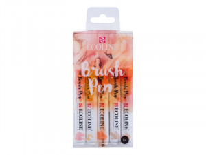 Markeri Ecoline Beige Pink Brush Pens set of 5