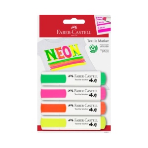 Textile Marker neon set 4pcs 1,2-5mm