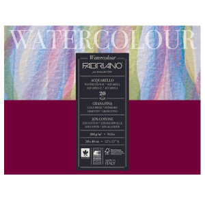 Watercolor A3 blok,fine grained 30x40 cold pressed 200g side gluid 20l