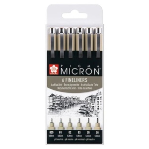 Liner black Pigma Micron 6k set