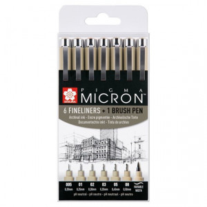 Liner black Pigma Micron 7k set