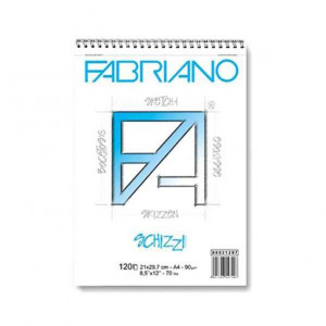 Schizzi A4 blok, 21x29,7 beli, 90gr spirala 120l