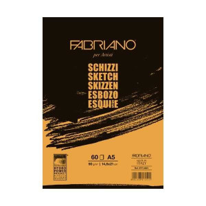 Schizzi A5 blok, 14,8x21 crni, 90gr side glued 60l