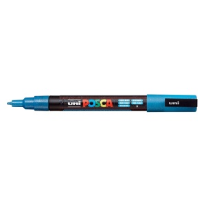 AK UNI marker PC-3ML plavi svetlo sa šljokicama POSCA