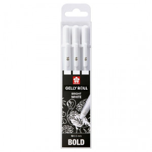 Gel olovka white bold 1.0mm Gelly Basic set 3k