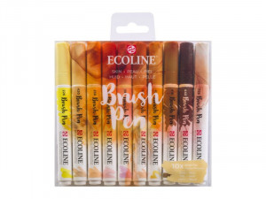 Markeri Ecoline Orange Brush Pens set of 10