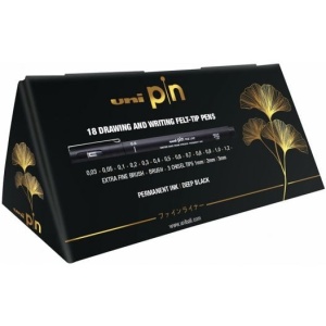 Uni marker pin set 1-18 crni