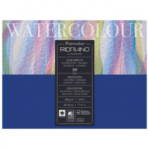 Watercolor B5 300gr blok, 18x24 cold pressed side gluide 20l