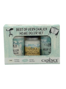 Chalky home decor set-1 pure white - mold green 90+90+50 ml