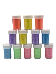 Pakovanje 1-12 glitera u boji PVC bocica mix