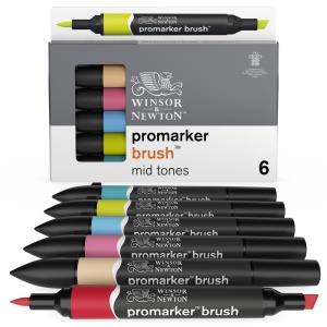 Promarker Brush Mid Tones set 6pcs