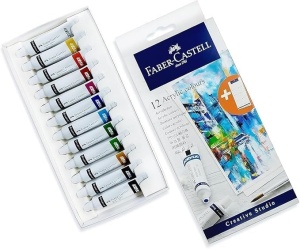 Acrylic colours wallet of 12