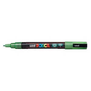 AK UNI marker PC-3ML zeleni sa šljokicama POSCA
