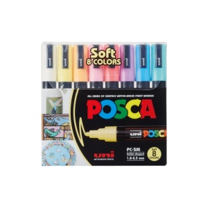 AK UNI set PC-5M POSCA - 1.8-2.5mm 8 kom pastelne boje